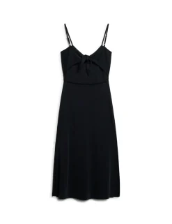 Jersey V-Neck Cut Out Detail Midi Slip Dress