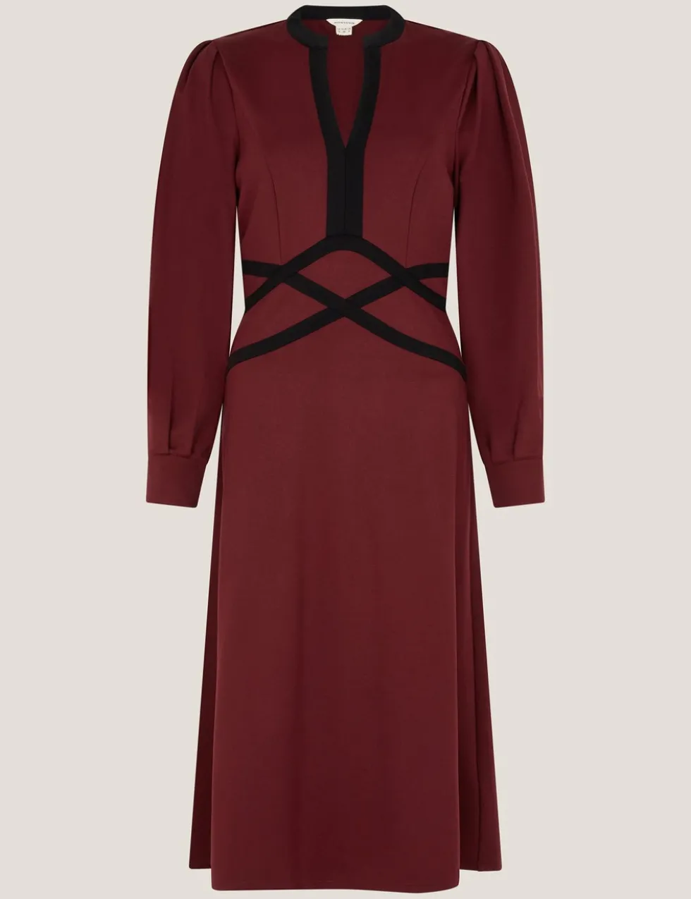 Jersey V-Neck Midi Skater Dress