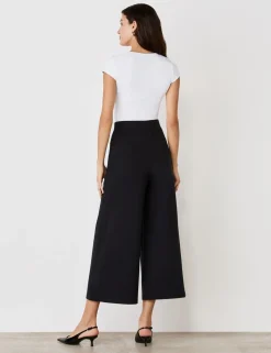 Jersey Wide Leg Cropped Trousers
