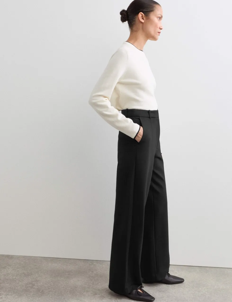 Jersey Wide Leg Trousers