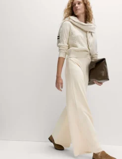 Jersey Wide Leg Trousers with Stretch