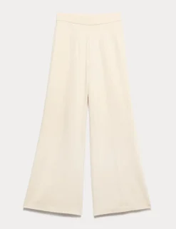Jersey Wide Leg Trousers with Stretch