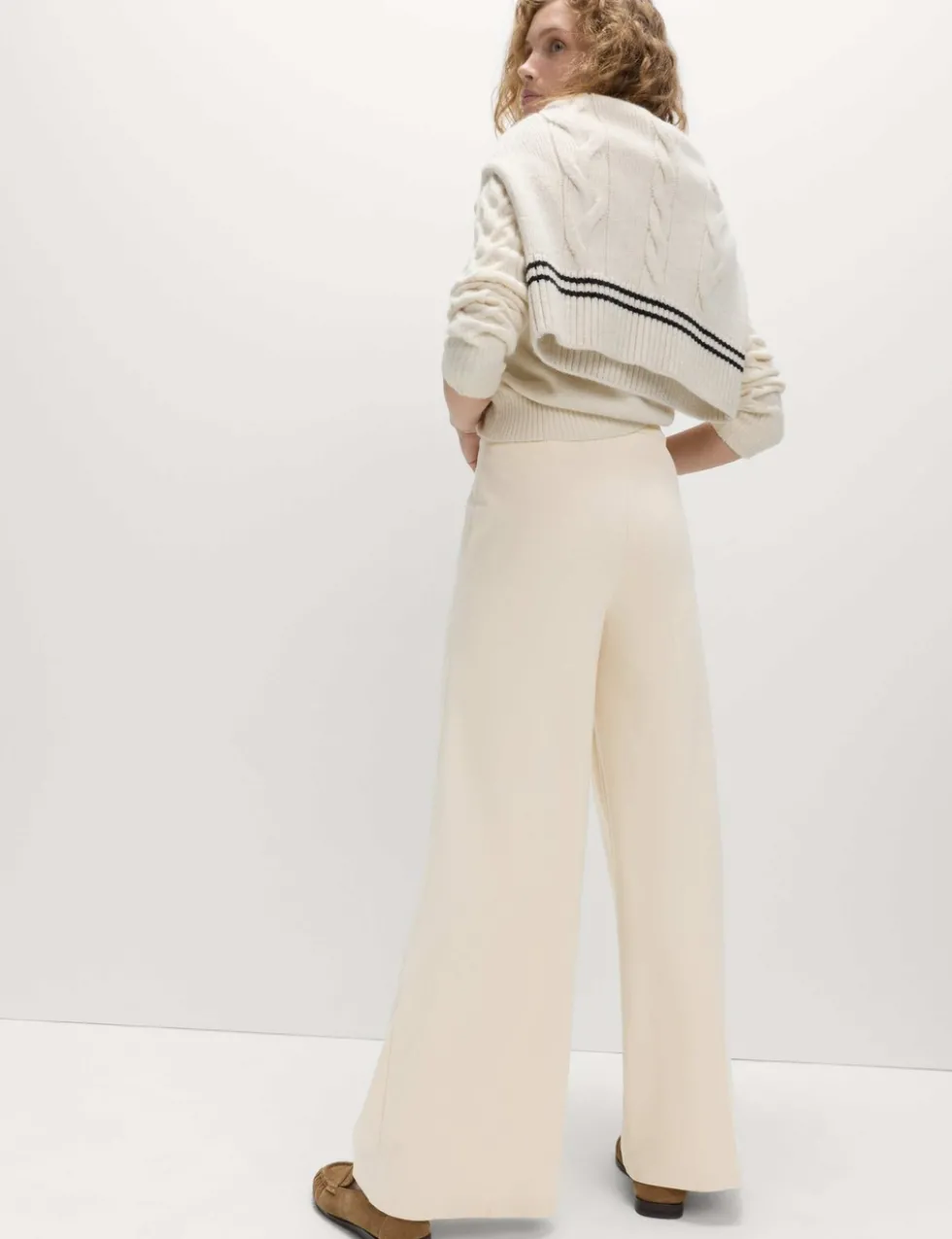 Jersey Wide Leg Trousers with Stretch