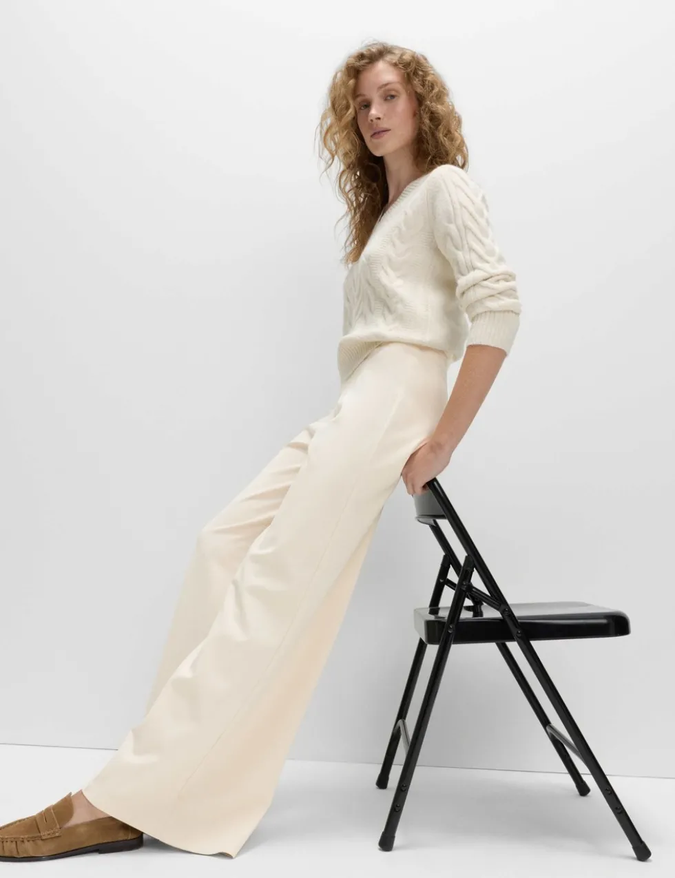 Jersey Wide Leg Trousers with Stretch
