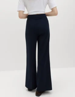 Jersey Wide Leg Trousers with Stretch