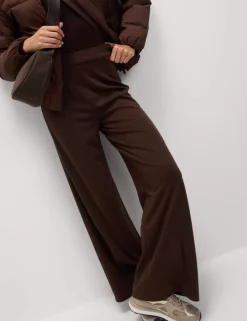 Jersey Wide Leg Trousers with Stretch