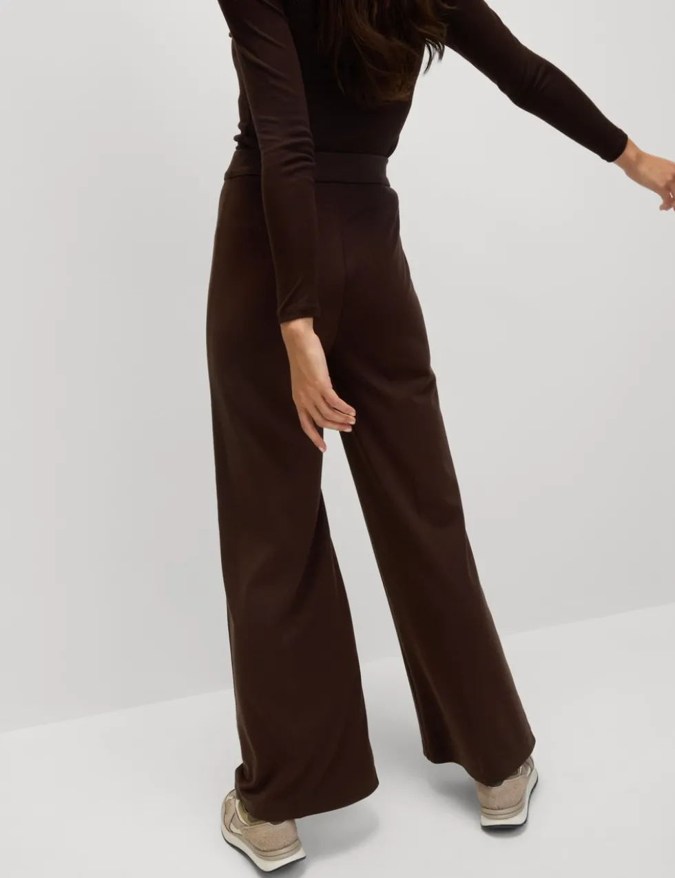 Jersey Wide Leg Trousers with Stretch