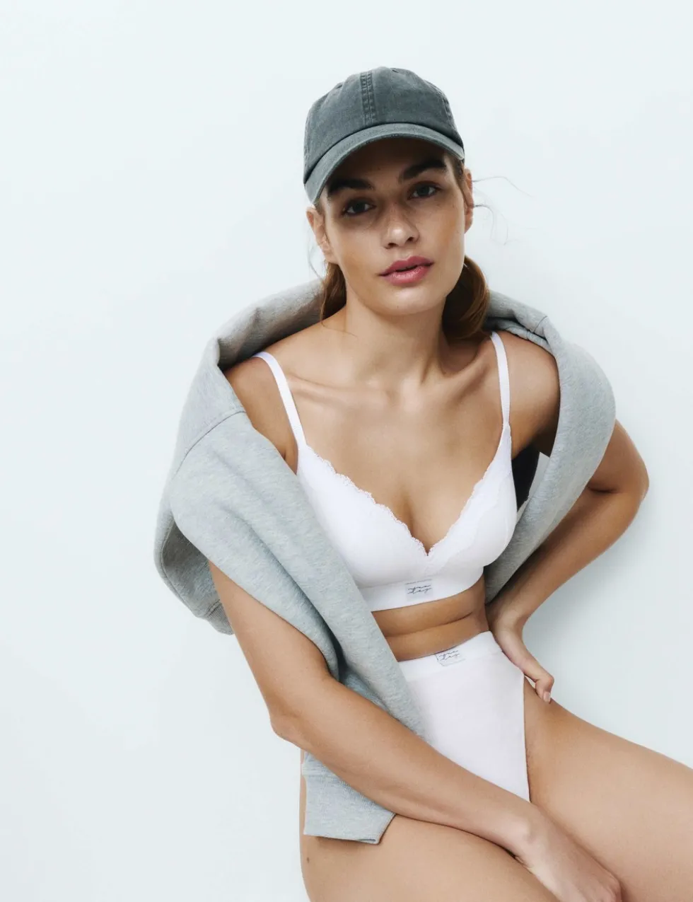 Juni Cotton Rib Non Wired Plunge Bra (A-E)