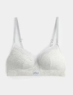 Juni Cotton Rib Non Wired Plunge Bra (A-E)