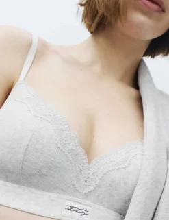 Juni Cotton Rib Non Wired Plunge Bra (A-E)