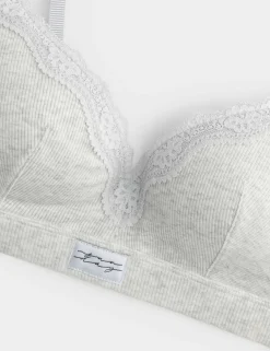Juni Cotton Rib Non Wired Plunge Bra (A-E)