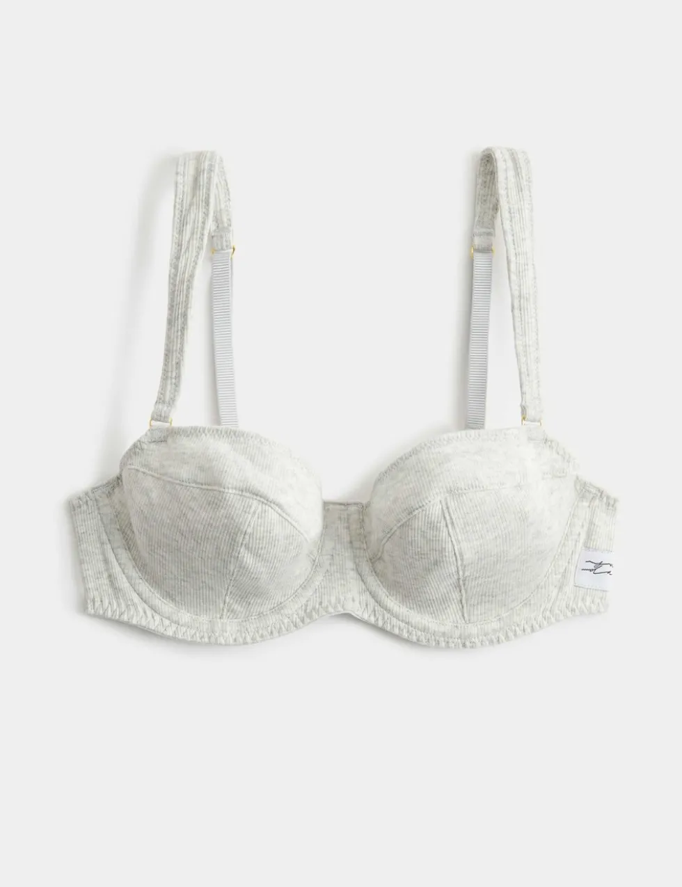 Juni Cotton Rib Wired Balconette Bra (A-E)