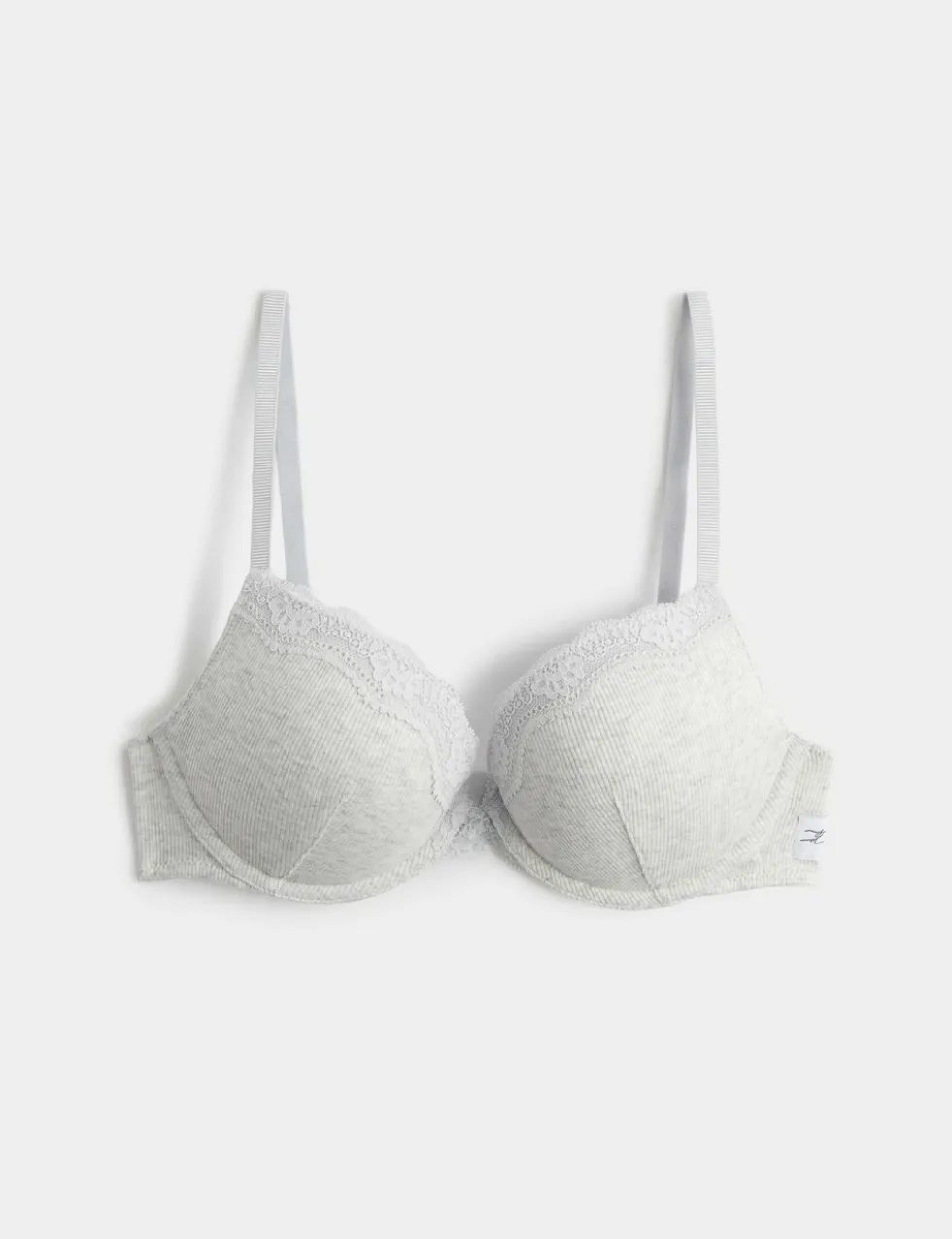 Juni Cotton Rib Wired Push-Up Plunge Bra (A-E)