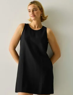 Kailua Mini Shift Dress with Linen