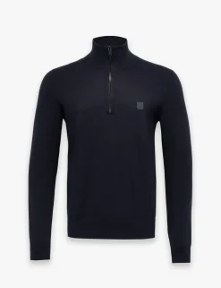 Kanobix Cotton Rich Half Zip Jumper with Cashmere
