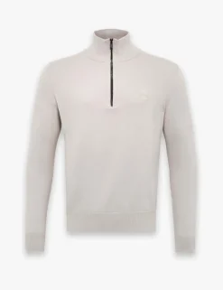 Kanobix Cotton Rich Half Zip Jumper with Cashmere