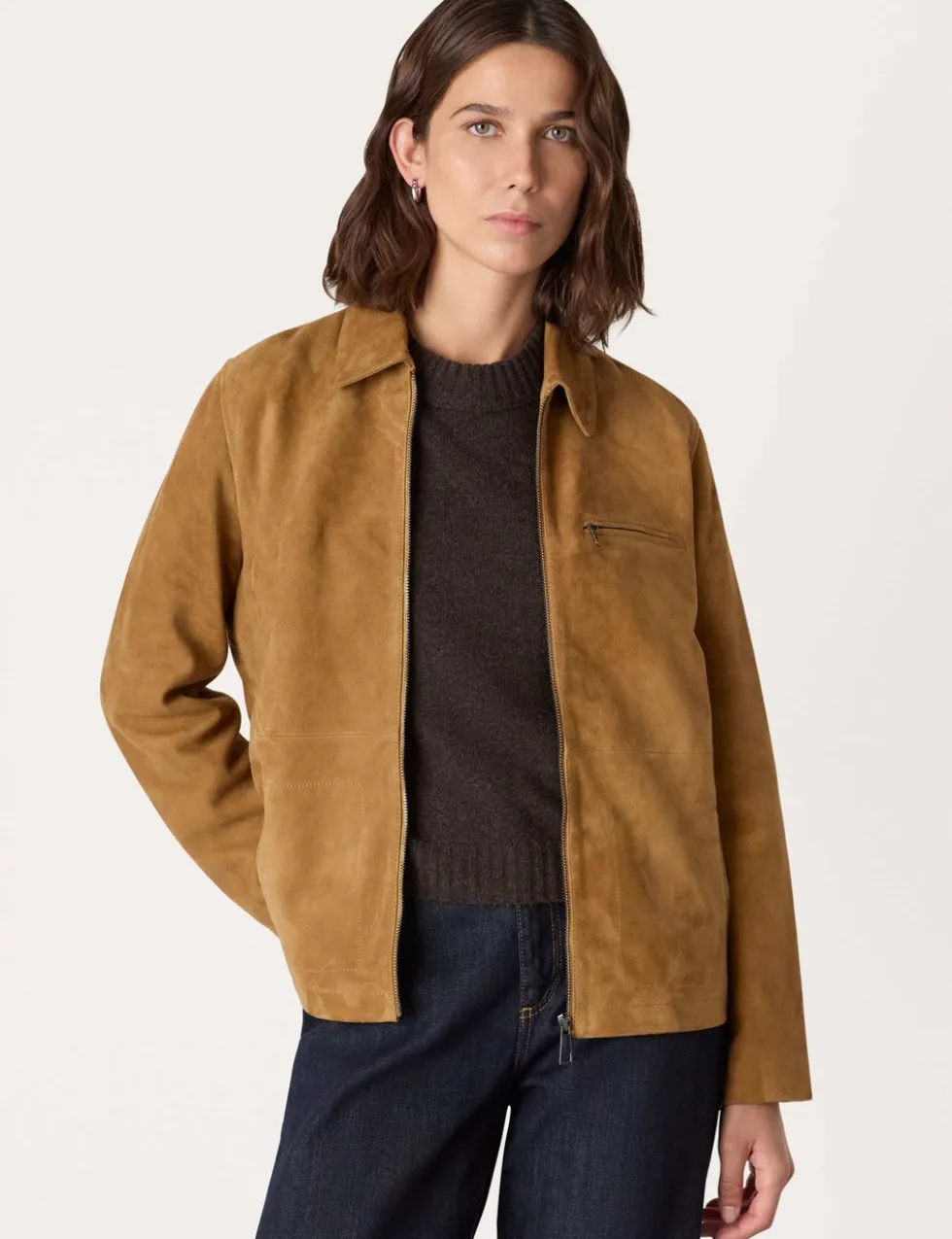 Kate Suede Collared Jacket