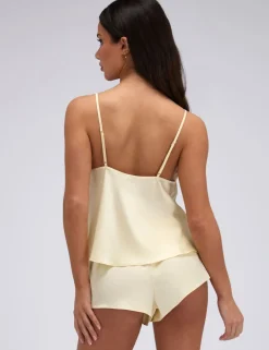 Kaya Satin Lace Trim Shortie Set