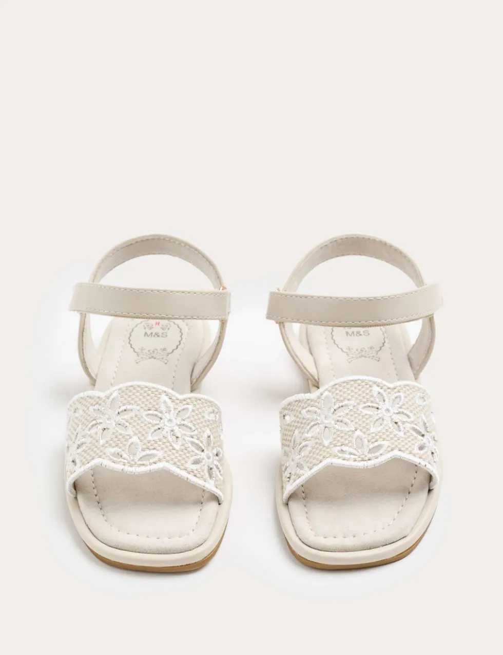 Kids' Broderie Strap Sandals (4 Small - 2 Large)