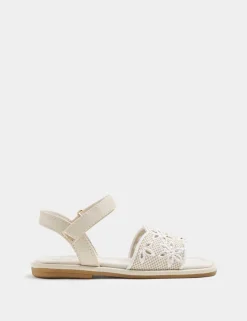Kids' Broderie Strap Sandals (4 Small - 2 Large)