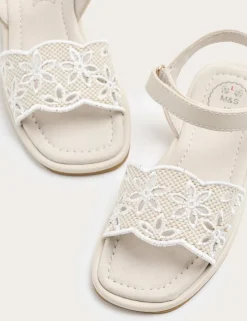 Kids' Broderie Strap Sandals (4 Small - 2 Large)