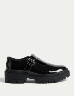 Kids' Chunky T Bar Leather School Shoes (2½ Large - 7 Large)