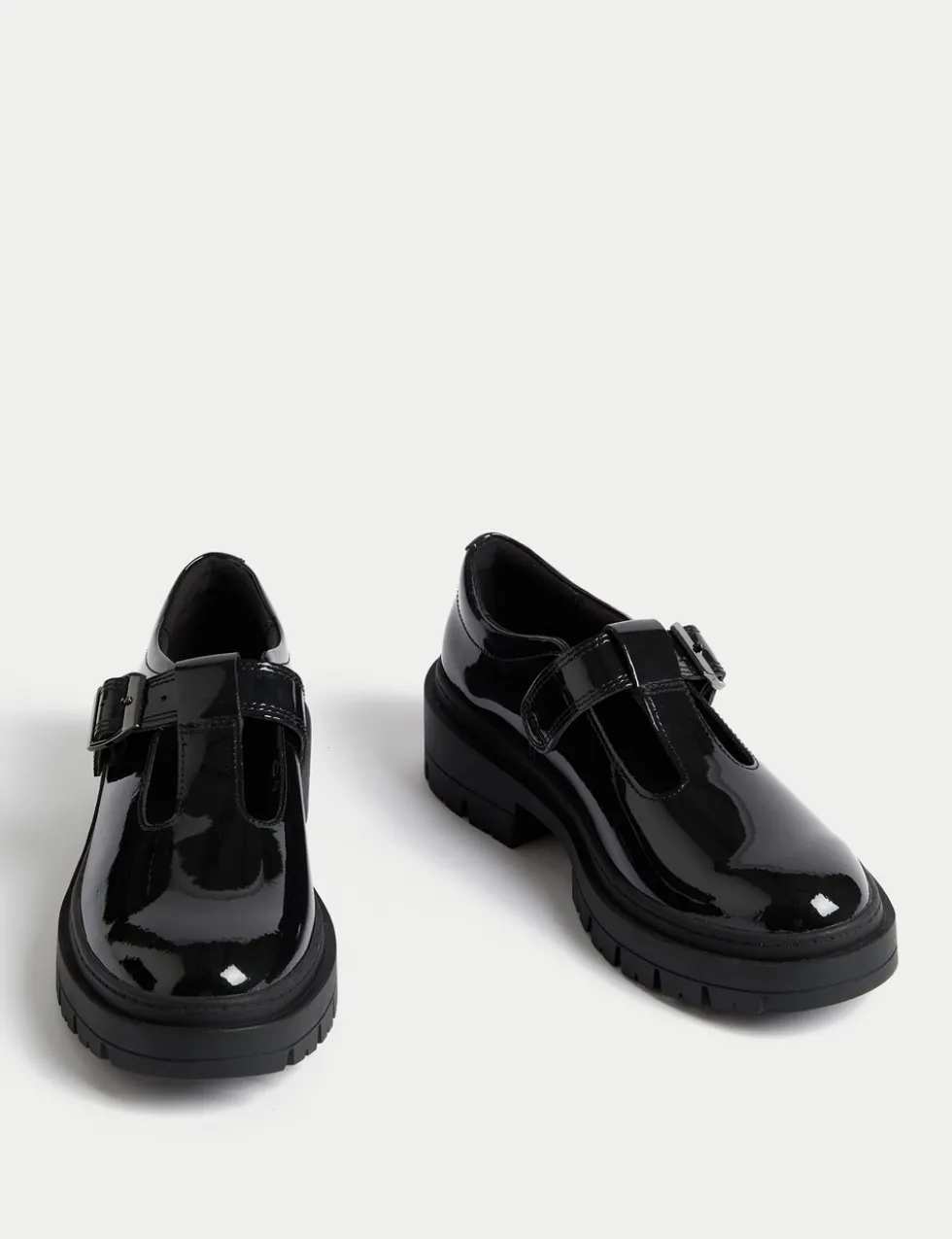 Kids' Chunky T Bar Leather School Shoes (2½ Large - 7 Large)
