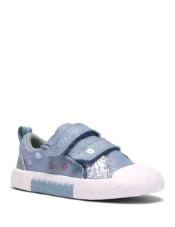 Kids' Denim Canvas Riptape Trainers (4 Small-6 ½ Small)