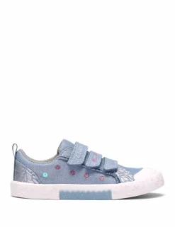 Kids' Denim Canvas Riptape Trainers (7 Small-9½ Small)