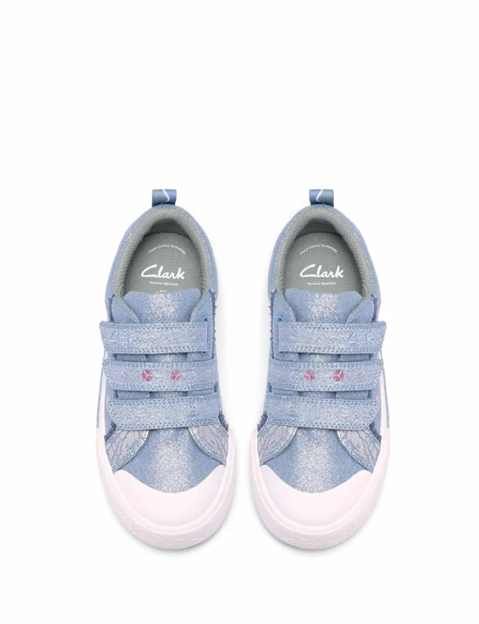 Kids' Denim Canvas Riptape Trainers (7 Small-9½ Small)
