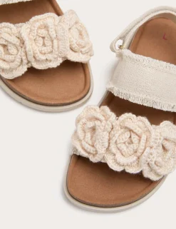 Kids' Double Strap Crochet-Style Sandals (4 Small-2 Large)