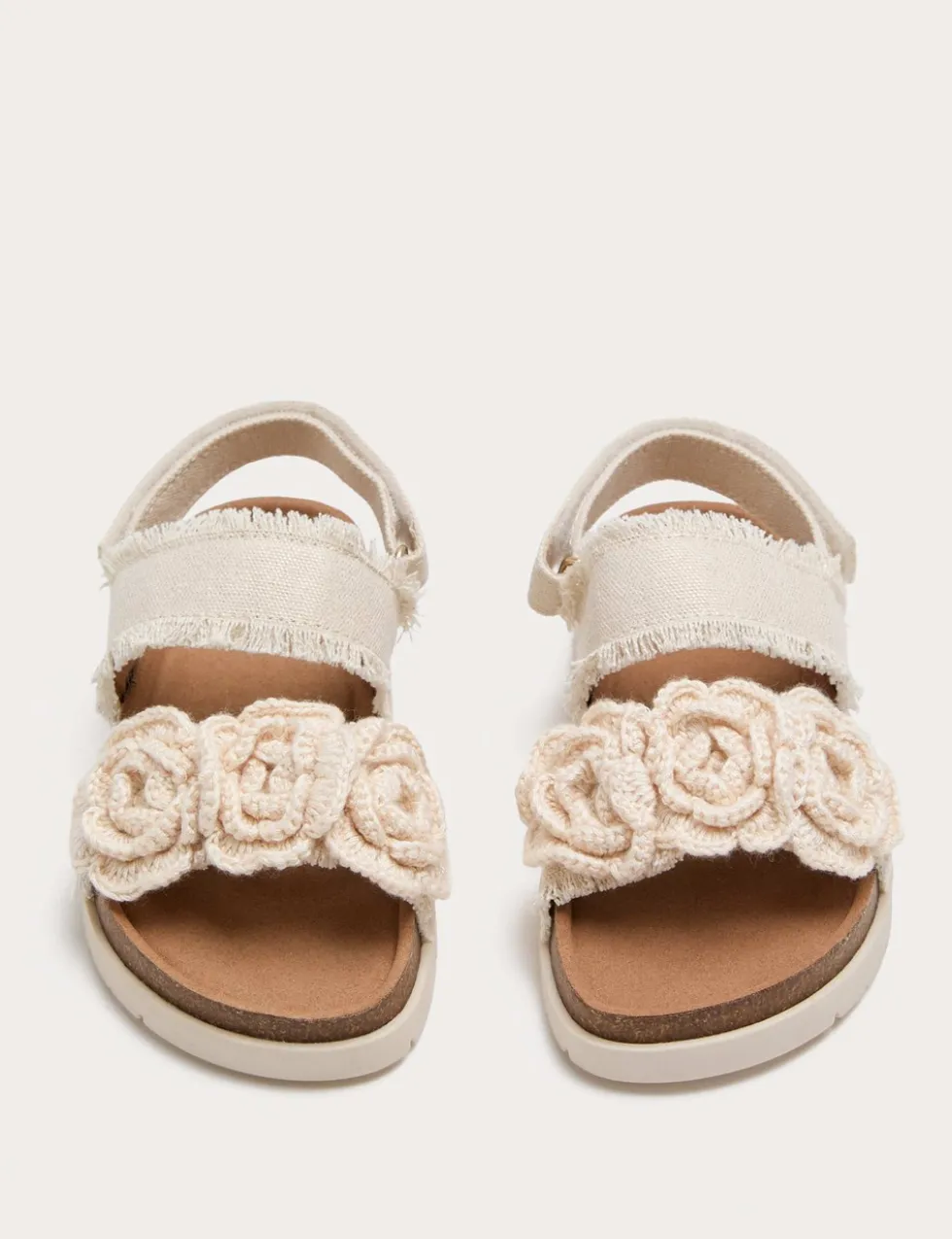 Kids' Double Strap Crochet-Style Sandals (4 Small-2 Large)