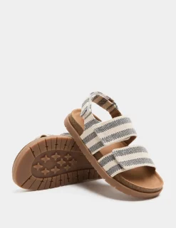 Kids' Double Strap Striped Sandals (4 Small - 2 Large)