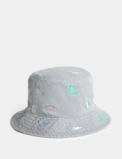 Kids' Embroidered Bucket Sun Hat (1-10 Yrs)
