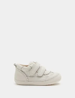 Kids' First Walker Leather Broderie Trainers (2 Small-5 Small)