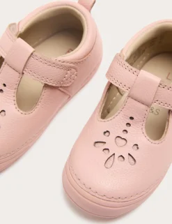 Kids' First Walker Leather Heart T Bar Shoes (2 Small - 5 Small)