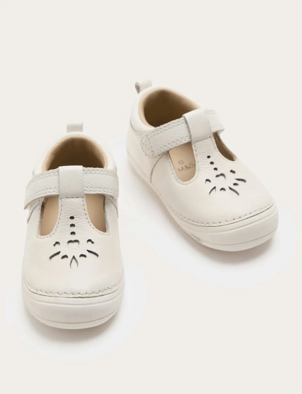 Kids' First Walker Leather Heart T Bar Shoes (2 Small - 5 Small)