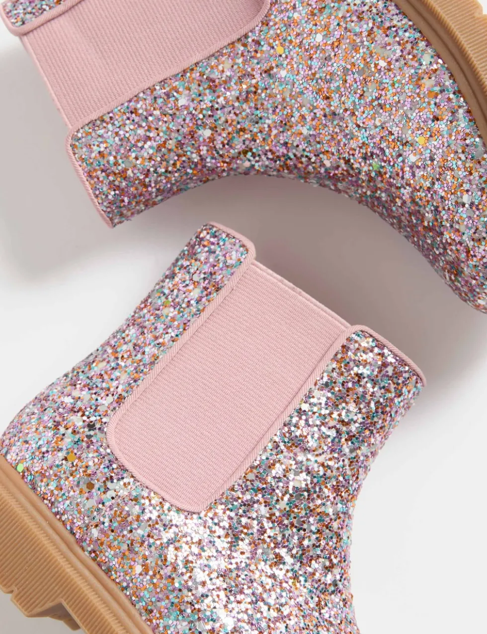 Kids' Glitter Chelsea Boots (4 Small - 2 Large)