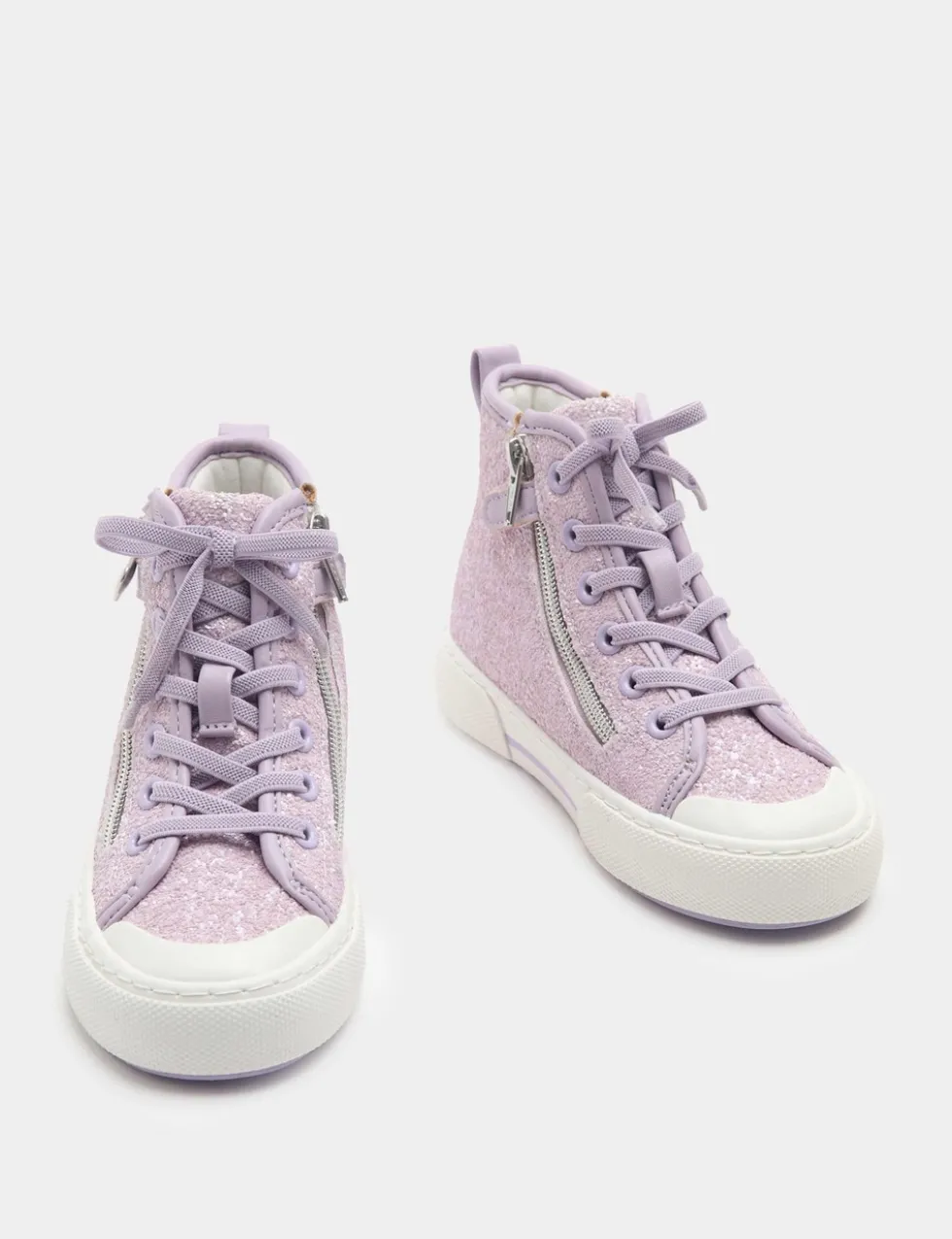 Kids' Glitter High Top Trainers (4 Small - 6 Large)