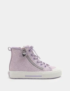 Kids' Glitter High Top Trainers (4 Small - 6 Large)