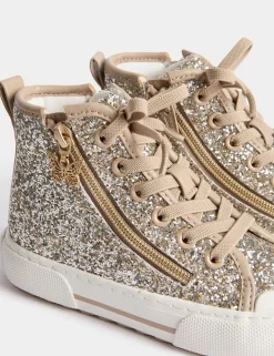 Kids' Glitter High Top Trainers (4 Small - 6 Large)