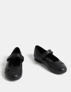 Kids' Heart Ballet Leather School Shoes (8 Small - 2 Large)