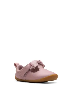 Kids' Leather Bow Riptape Shoes (3 Small - 5 Small)