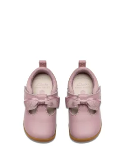 Kids' Leather Bow Riptape Shoes (3 Small - 5 Small)