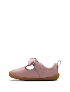 Kids' Leather Bow Riptape Shoes (3 Small - 5 Small)