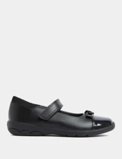 Kids' Leather Bow School Shoes (8 Small-2 Large)