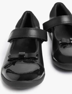 Kids' Leather Bow School Shoes (8 Small-2 Large)