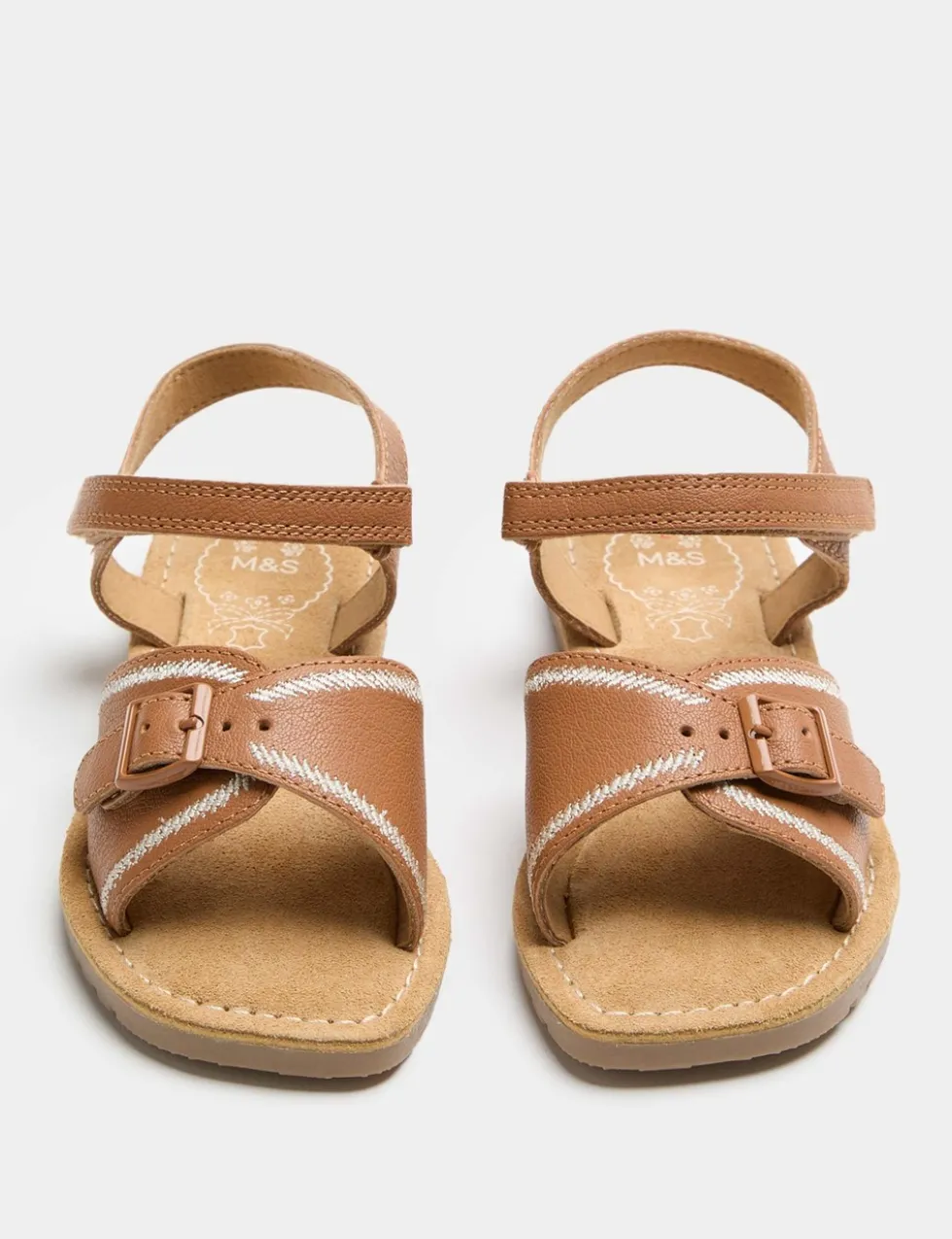 Kids' Leather Buckle Sandals (4 Small-2 Large)