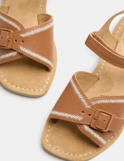 Kids' Leather Buckle Sandals (4 Small-2 Large)