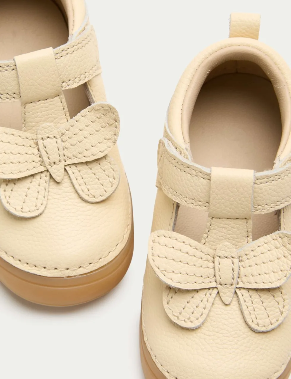Kids' Leather Butterfly Mary Jane Shoes (2 Small-5 Small)